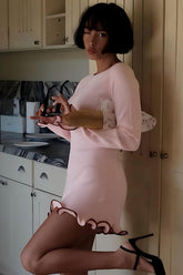 Tight Skirt With Ruffles Mini Dress